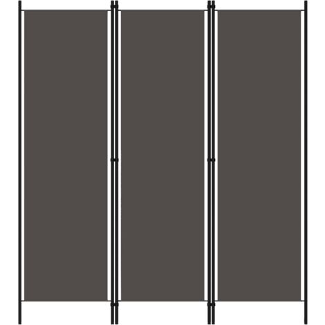 SOEKAVIA 3-tlg. Raumteiler - Paravent Trennwand Anthrazit 150x180 cm -DE71618