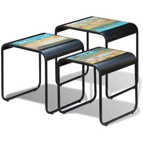 3-tlg. Satztisch-Set Altholz vidaXL