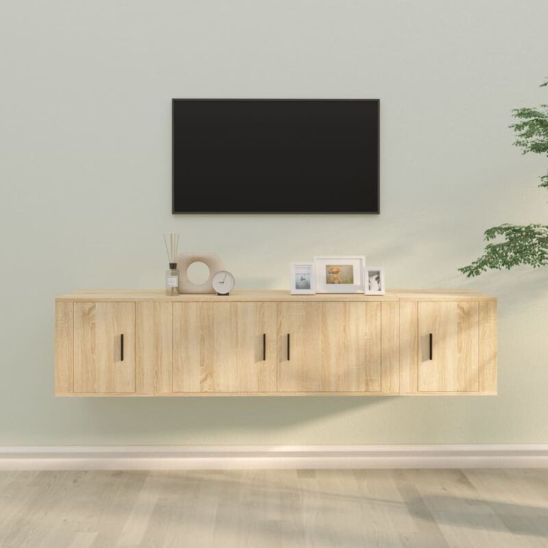 3-tlg. Tv-schrank-set Sonoma-eiche Holzwerkstoff Vidaxl