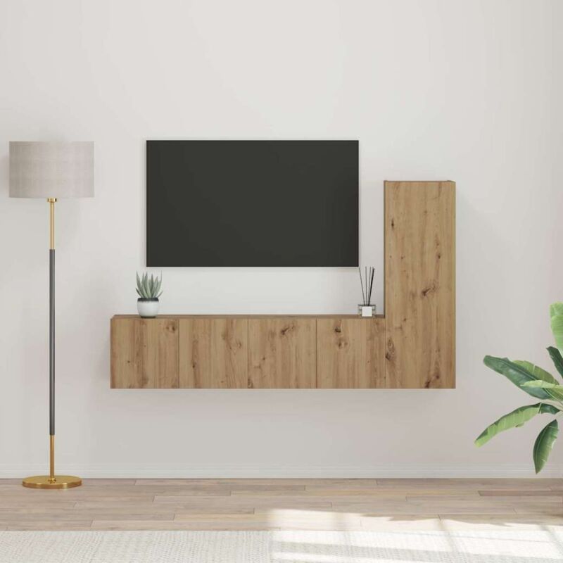 Tv-schrankset 3 Pcs Artisan-eiche 60 X 30 X 30 Cm Holzwerkstoff Vidaxl
