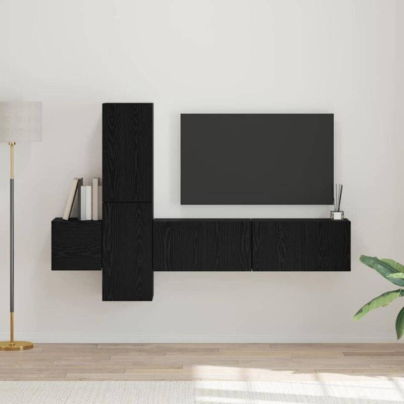 Vidaxl - Tv-schrank-set 5 Pcs Schwarze Eiche 181 X 30 X 120 Cm