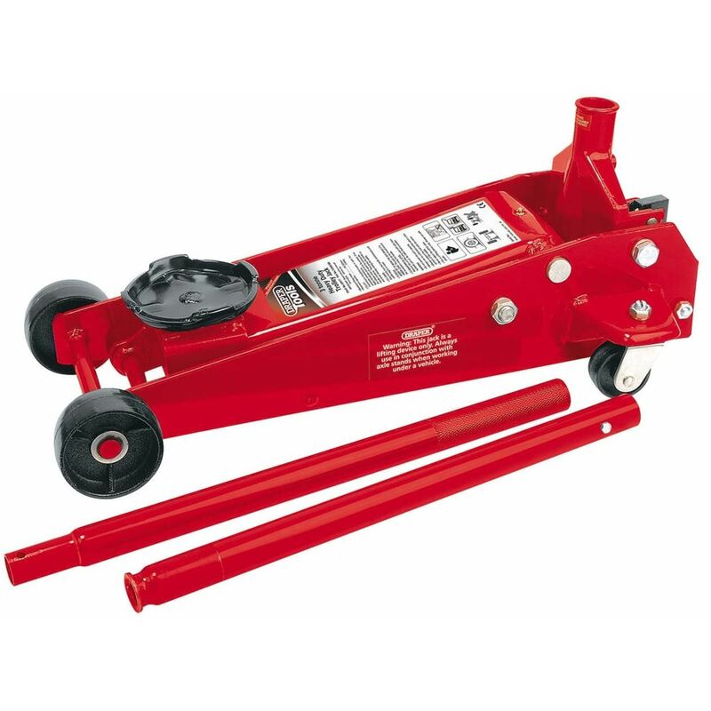 Draper - 3 tonne Red Heavy Duty Garage Trolley Jack (60977)