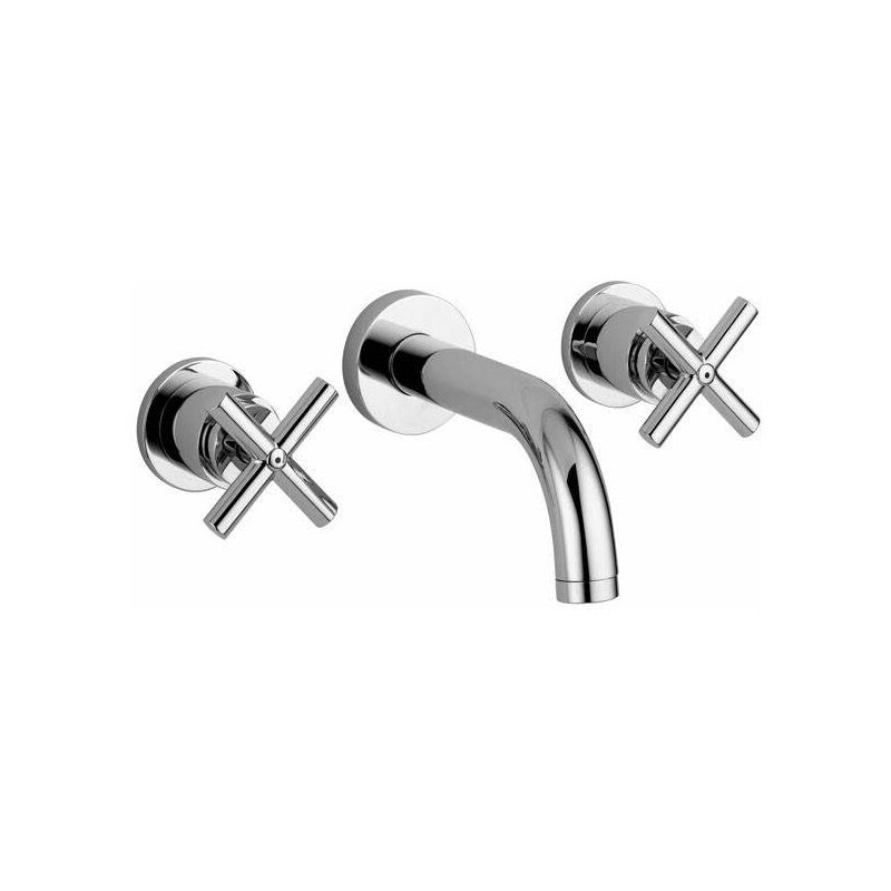 Paffoni - Robinet de lavabo 3 trous mural à batterie Quattro QTV008CR 245 mm