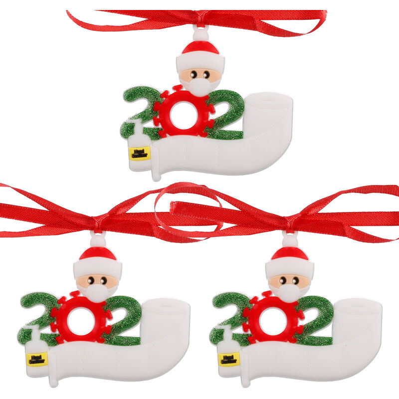 

Asupermall - 3pcs ornamento colgante colgante de 2020 Santa Claus decoracion del arbol de Navidad En bricolaje Personalizar desde la Navidad hasta el