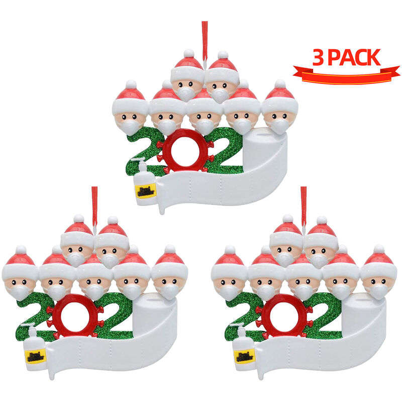 

3 uds adornos colgantes de arbol de Navidad 2020 colgante de arbol de Navidad de Papa Noel DIY decoracion navidena personalizada para arbol de