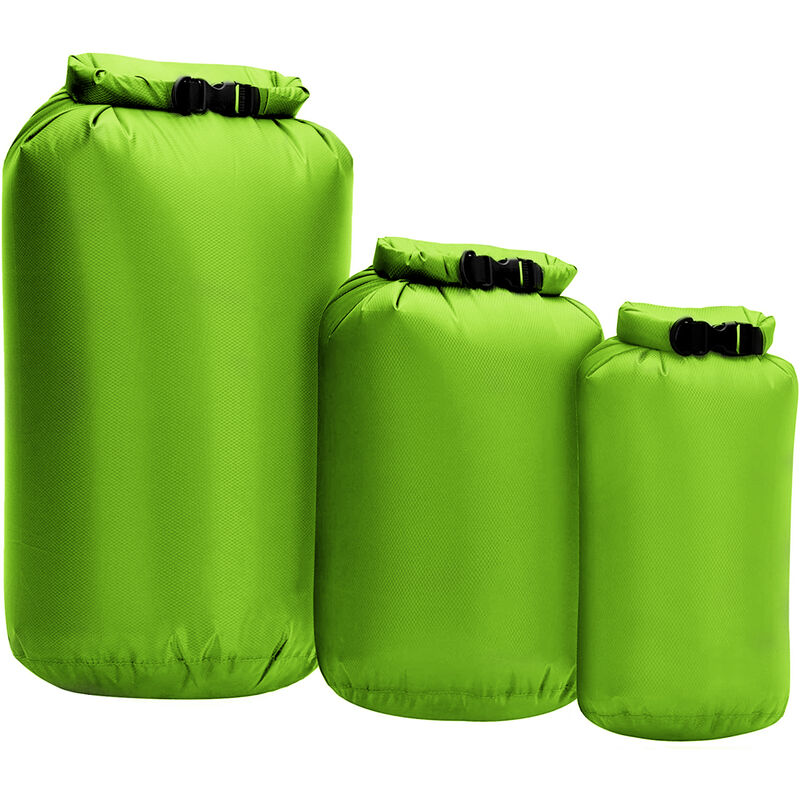 

Bolsa seca impermeable 3 uds, bolsa seca superior enrollable para kayak, canotaje, pesca, natacion, Verde claro