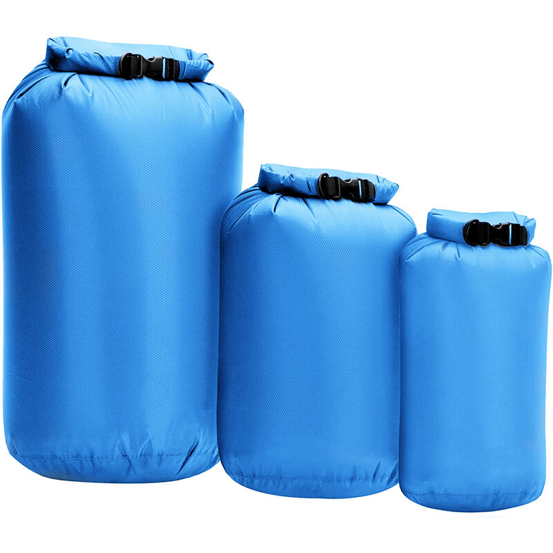 

Bolsa seca impermeable 3 uds, bolsa seca superior enrollable para kayak, canotaje, pesca, natacion, Azul claro