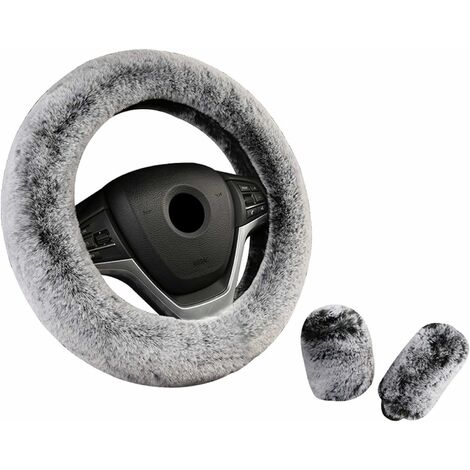 3 uds. Funda para volante de coche, funda universal para volante de invierno, funda para volante de coche, funda para volante de piel con funda para freno de mano, funda para cambio de marchas