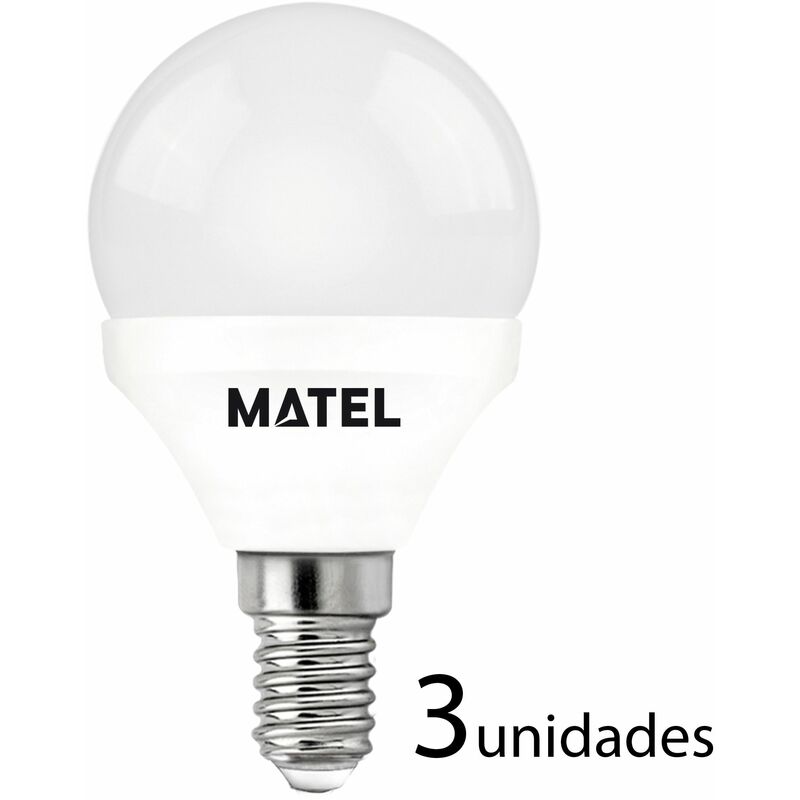 

3 unidades bombilla LED esférica E14 3w fría 300lm