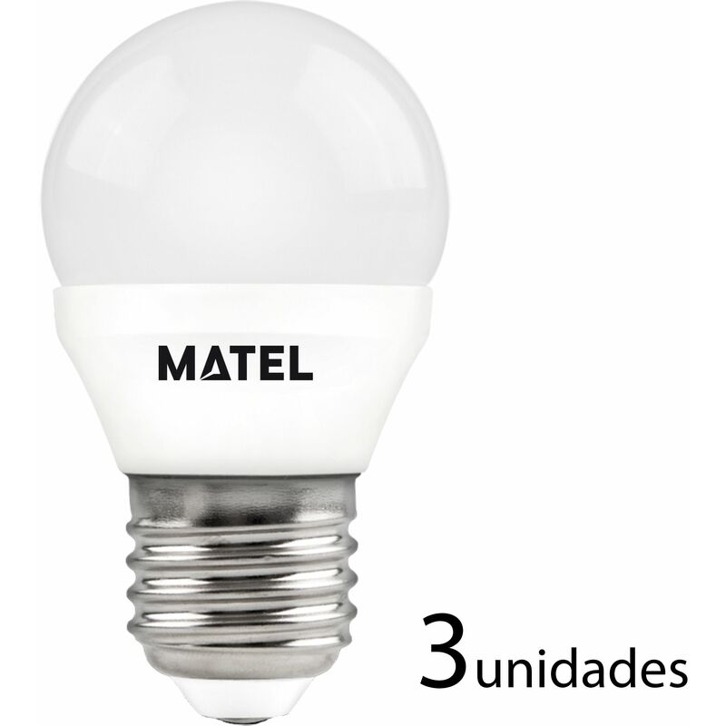 

3 unidades bombilla LED esférica E27 4w fría 400lm