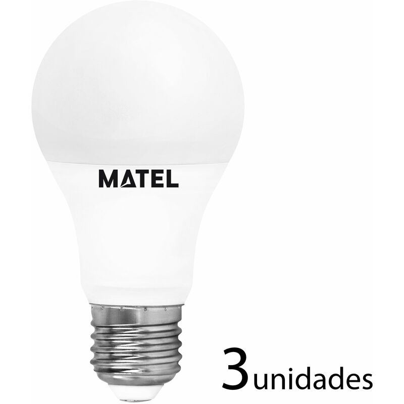 

3 unidades Bombilla LED estándar E27 10w fría 1000lm