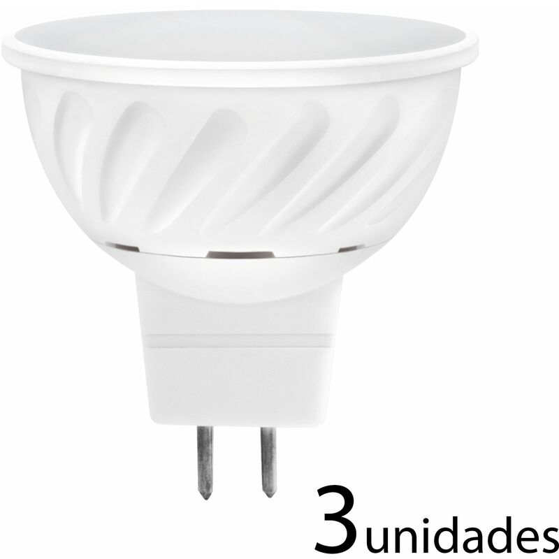 

3 unidadesBombilla LED dicroica aluminio fundido 120 MR16 10W cálido 950lm