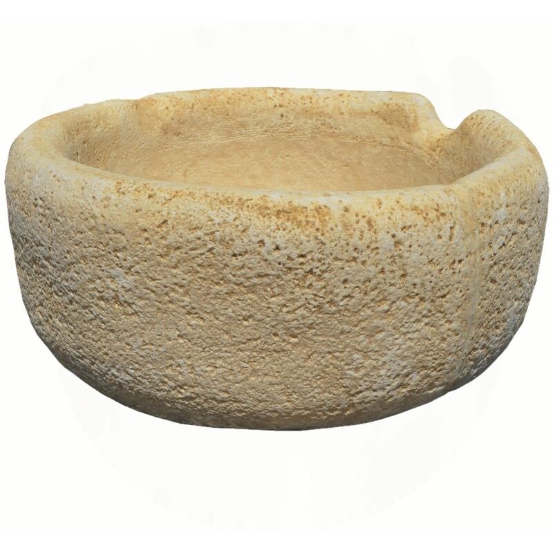 2 unités Jardinière rectangulaire rustique en pierre reconstituée 60x60x25cm.