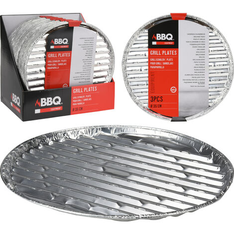 3 VASSOI BBQ GRILL IN ALLUMINIO 35CM