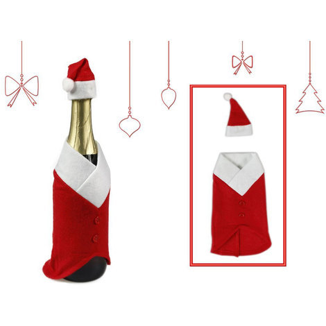 Copri Wc Babbo Natale.3 Vestito Per Bottiglie Di Babbo Natale Copri Bottiglia Natalizio Vino Champagne