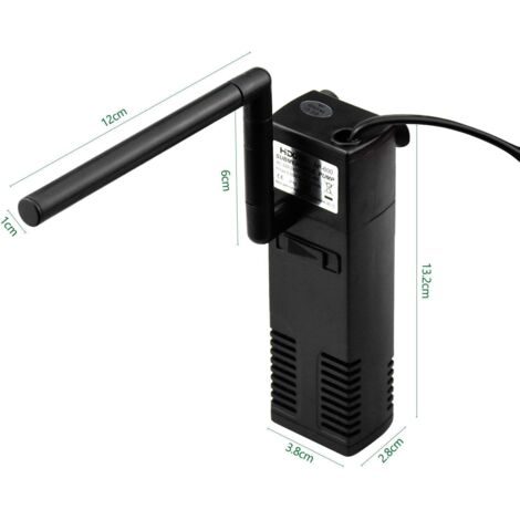 3 W/4 W Filtre Intérieur pour Aquarium, 20L-60L Réglable Pompe Filtre Interne avec éponges Filtrantes, Utilisation et Maintenance Simple,