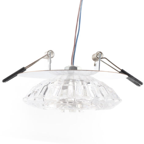 3-W-LED-Einbauleuchte – Klarer Kristallspot – SMD5730 – Glas & Edelstahl – Durchmesser 5–9 cm – 431 g – Warmes, flimmerfreies Licht für Wohnzimmer/Büro