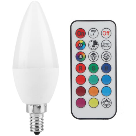 3-W-LED-Lampe mit mehreren Farben, Farbwechsel per Fernbedienung, Spezifikation 85–265 V, 11 cm, warmes RGB-Licht