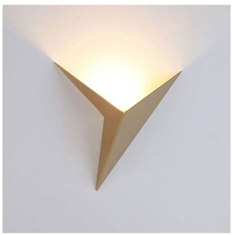 3-W-LED-Wandleuchte für den Innenbereich, kreative dreieckige Wandlampe in Gold, 3000 K warmweiß, moderne Metall-Wandleuchte für Schlafzimmer und Wohnzimmer.