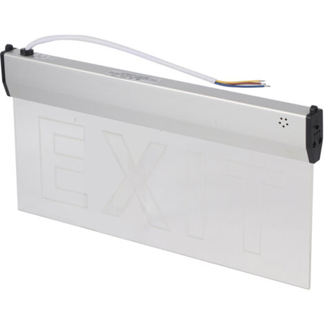 3-W-PMMA-LED-Notleuchte 350 x 180 mm mit Sprachalarm und 1,2-V-Ni-Cr-Akku
