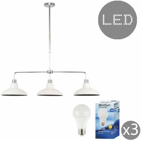 3 Way Kitchen Island Ceiling Pendant Light Shades LED Bulbs