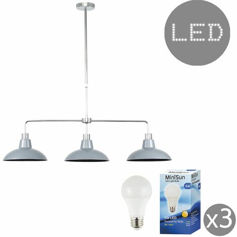 main image of "3 Way Kitchen Island Ceiling Pendant Light Shades LED Bulbs"