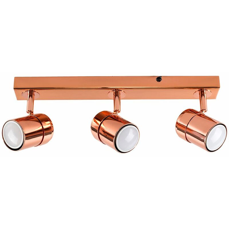 Minisun - 3 Way Adjustable Straight Bar Ceiling Spotlight - Copper