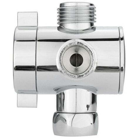 3-Wege-Duschadapter mit T-Stück-Montagearm, verchromt, 1/2 Zoll IPS-Innen-/Außengewinde – kompatibel mit Handbrausekopf