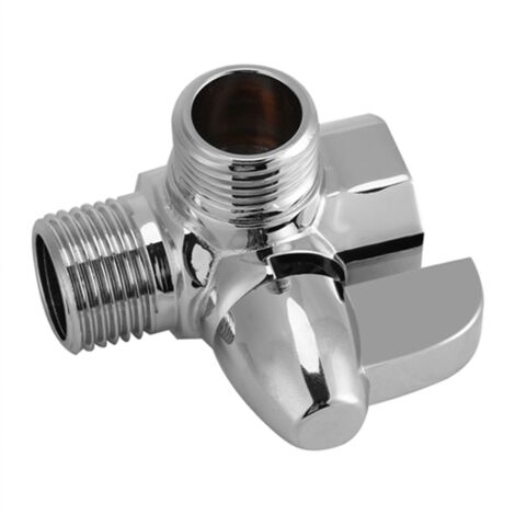 3-Wege-Duscharmatur aus verchromtem Messing, G1/2"-T-Adapter für wandmontierten Duscharm