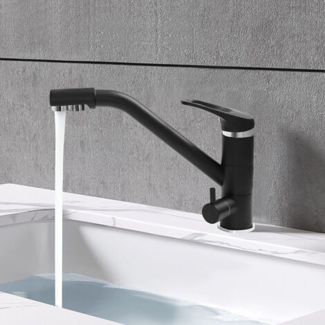 3-Wege-Küchenarmatur Trinkwasserhahn 3-in-1-Mischer mit 2 Hebeln
