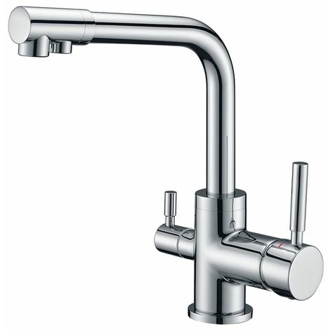 3-Wege-Küchenarmatur, Trinkwasserhahn, Wasserfilteranschluss, Küchenarmatur, Spültischarmatur, 3-in-1-Küchenmischbatterie