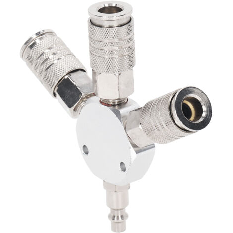 3-Wege-Luftverteiler mit 1/4"-NPT-Außengewinde, pneumatische Aluminiumverschraubung für industrielle Systeme