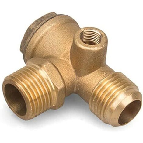 3-Wege-Rückschlagventil für direkt angetriebenen Luftkompressor (Innengewinde, 3/8" x 14 mm x 1/8")