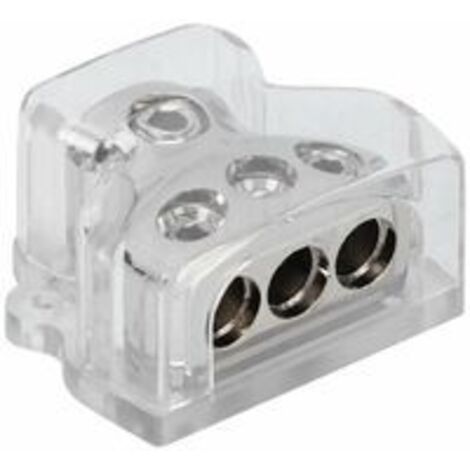 3-Wege-Stromverteilungsblock, 1 x 0-Gauge-Eingang/3 x 4-Gauge-Ausgang, Verstärker-Stromverteilungs-Masse-Splitter-Verbindungsblock für Auto-Stereo-Audio-Splitter + -Verteilung