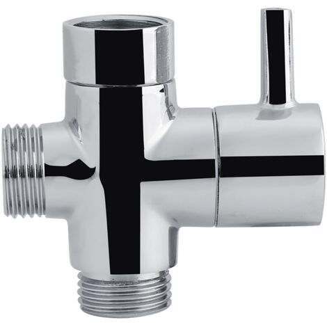 3-Wege-T-förmige Chromarmatur für Dusche, WC und Bidet – Umstellventil