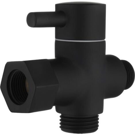 3-Wege-Umstellventil aus Messing, 3/8-Zoll-12/17-Adapter für Toilettenwasserleitung, schwarz