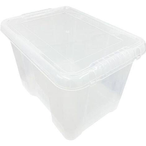 3 x 20L Heavy Duty Multipurpose Home Office Clear Plastic Storage Containers With Lids