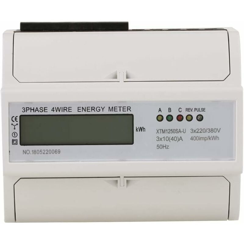 3 x 220V / 380V KWh Mètre Électrique Rail Compteur d'Énergie Numérique lcd Triphasé 4 Fils 7P Électronique(30(100) A),1pcs