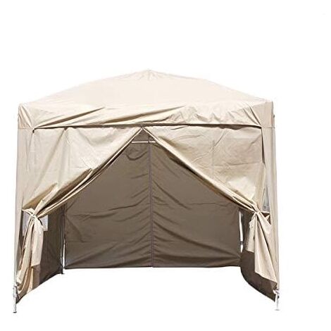 3 x 3m Garden Pop Up Gazebo Marquee Patio Canopy Wedding Party Tent - Beige