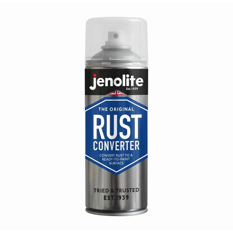 1 x 400ml Aerosol - JENOLITE Rust Converter Aerosol - Convert Rust to Ready to Paint Surface - Simply Spray on Rusted Surfaces