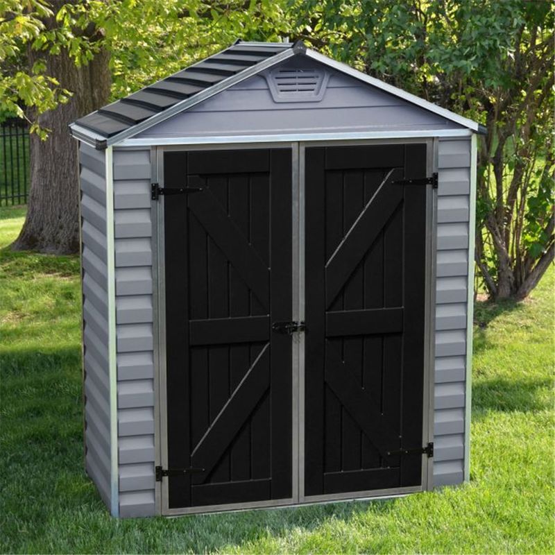 Cheshire Plastic Sheds(r) - 3 x 6 (0.90m x 1.85m) Double Door Apex Plastic Shed with Skylight Roofing
