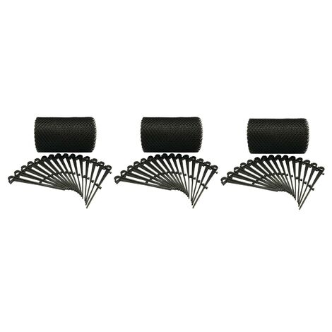 3 x 6m Rolls of Gutter Protection Mesh Guard with 45 Fixing Clips (18m x 17.5cm)