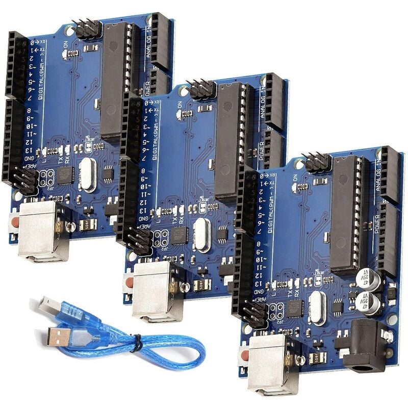 Ersandy - 3 x Carte Microcontrôleur avec ATmega328P ATmega16U2 y Compris Un eBook