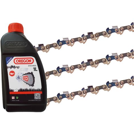 3 x chaîne de scie gardexxpour einhell bg-ec 2240, 40cm + 1l d'Oregonhuile de chaîne