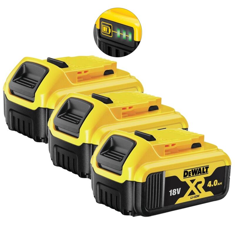 3 x DeWalt DCB182 18v 4.0Ah Li-Ion Battery XR Range Lithium Ion Genuine 4amp UK