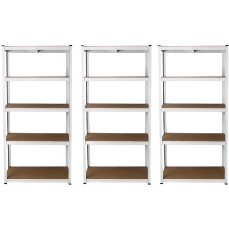 3 x E-Rax White Metal Racking Units
