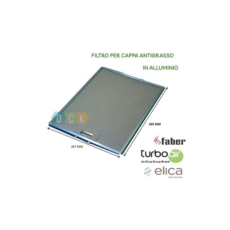 Image of 3 x Filtro Cappa Alluminio Metallico 267 x 305 x 9 mm Elica Antigrasso Faber Ariston