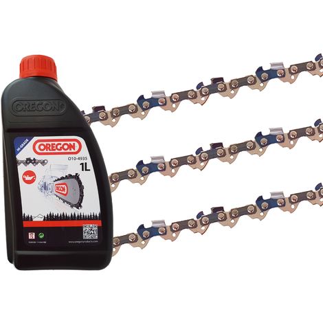 3 x gardexx chaîne de scie pour Bosch ake 30-17s, 30cm + 1l d'huile de chaîne