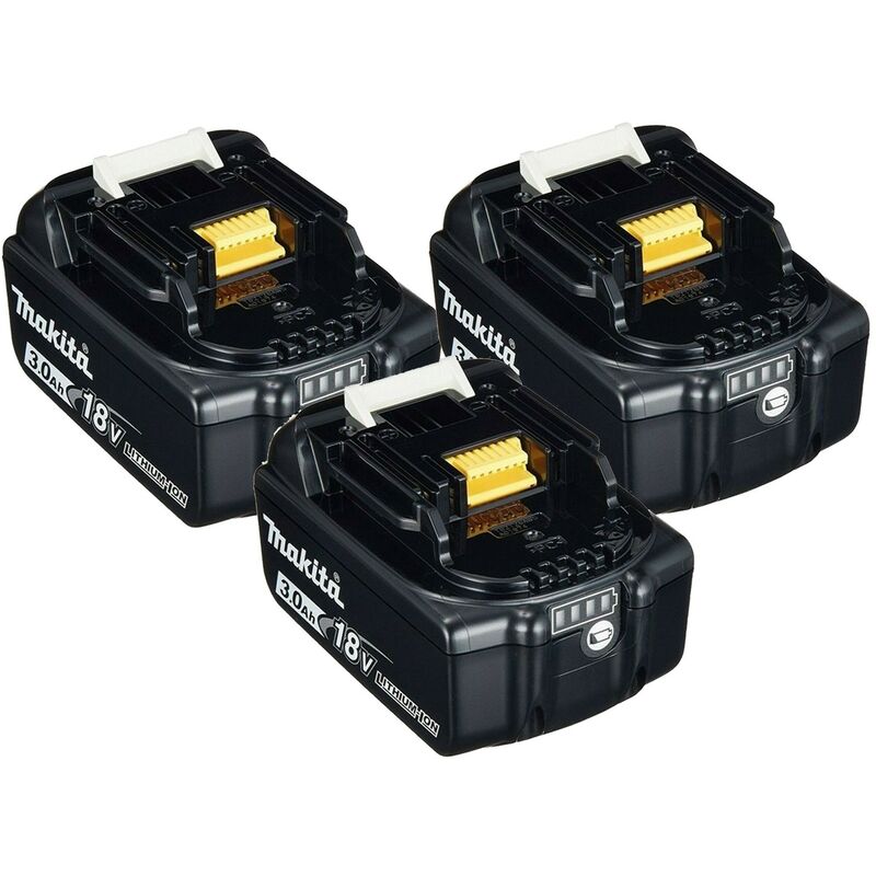 Makita - 3 x Genuine BL1830 18v 3.0ah Li-Ion lxt Lithium Ion Battery Star Batt