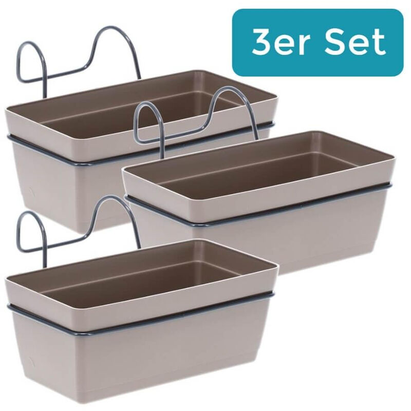 Preisvergleich für Garpet 3 x Hängekasten Blumenkasten Pflanzkasten